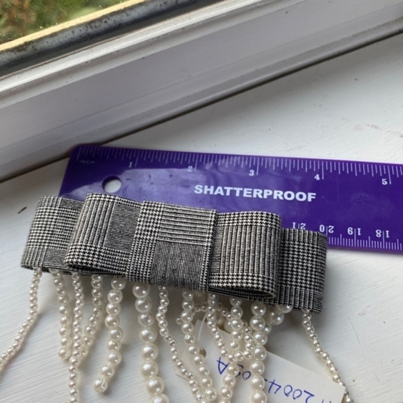 Anthropologie Houndstooth  Hair Bow Barrette - Picture 5 of 6